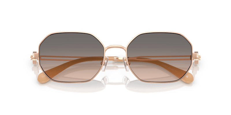 Tory Burch TY6113 in Shiny Light Rose Gold / Light Brown Gradient Grey (3358G9) - Alternate View
