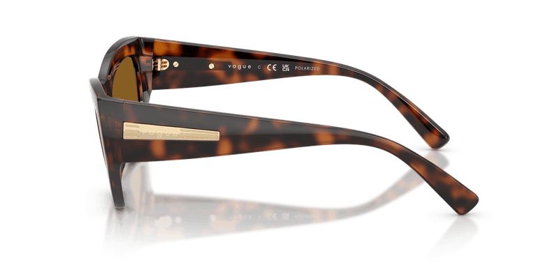 Vogue Eyewear VO5607S in Total Dark Havana / Dark Brown Polarized - Side View