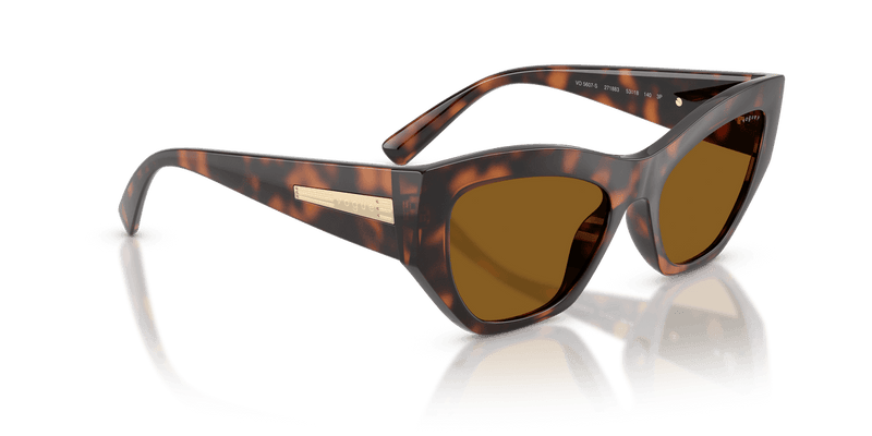 Vogue Eyewear VO5607S in Total Dark Havana / Dark Brown Polarized - Temple Detail