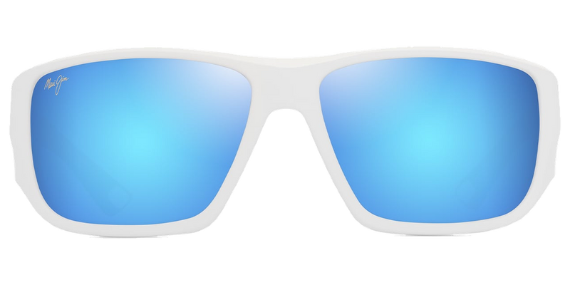 Maui Jim Keha in Matte White / Blue Hawaii (B663-05) - Temple Detail