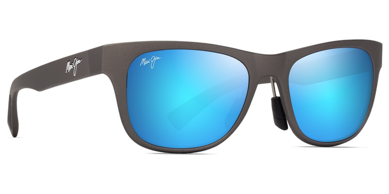 Maui Jim Kapeau in Metal Matte Grey / Blue Hawaii (B684-14) - Temple Detail