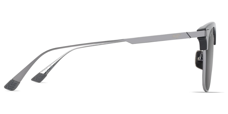 Maui Jim Kalaunu Asian Fit in Shiny Black with Dark Silver / Neutral Grey (GS629-02) - Back View