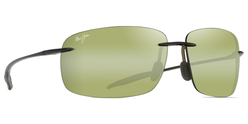 Maui Jim Breakwall in Shiny Transparent Khaki Green / Maui HT™ (HT422-15) - Temple Detail