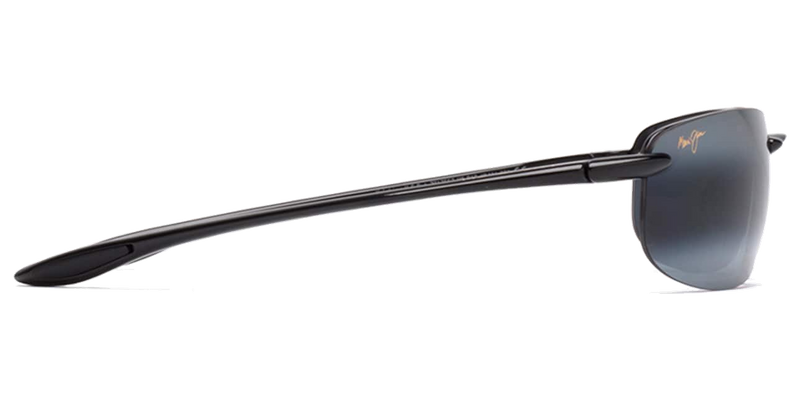 Maui Jim Ho‘okipa Asian Fit in Gloss Black / Neutral Grey (407N-02) - Back View