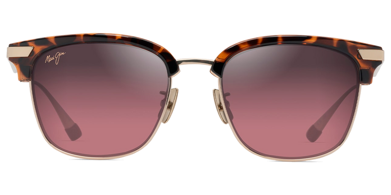 Maui Jim Kalaunu Asian Fit in Shiny Dark Havana with Gold / Maui Rose® (RS629-10A) - Temple Detail