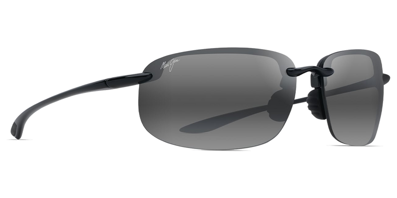 Maui Jim Ho‘okipa XLarge in Black Gloss / Neutral Grey (456-02) - Side View