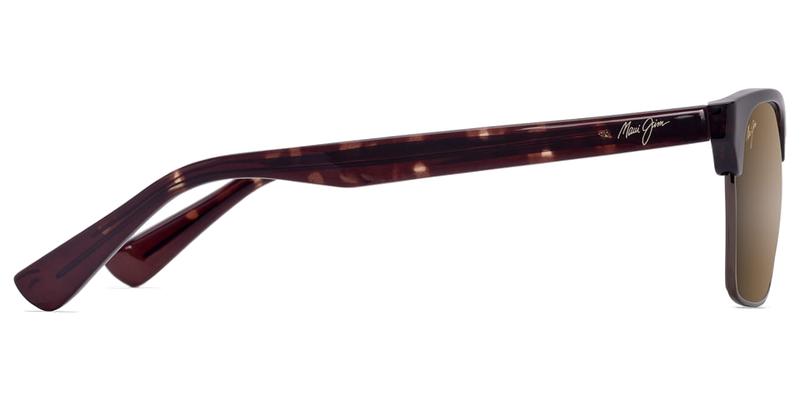 Maui Jim Kawika XL in Shiny Red Havana / HCL® Bronze (H354-10) - Temple Detail