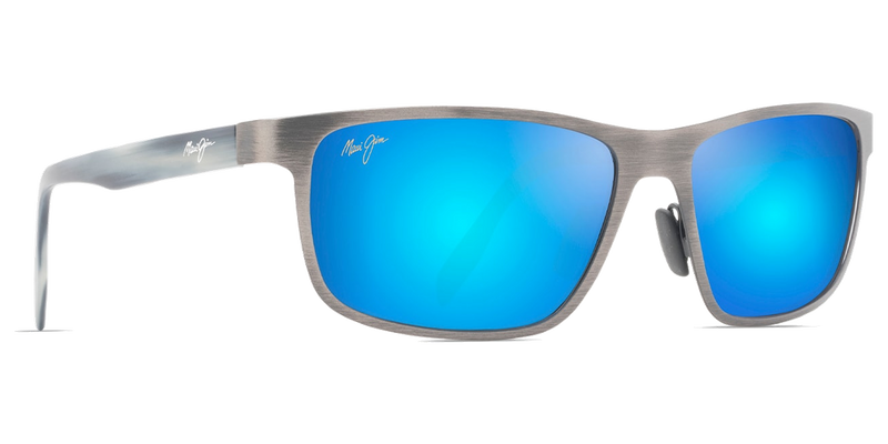Maui Jim Anemone in Brushed Dark Gunmetal / Blue Hawaii (B606-14) - Temple Detail