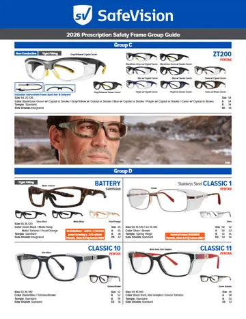 SafeVision 2026 prescription safety frame group guide, page 7