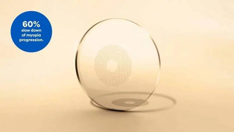 MiYOSMART spectacle lens with D.I.M.S. technology — proven to slow childhood myopia progression by up to 60 percent, available at Charm Optical Edmonton